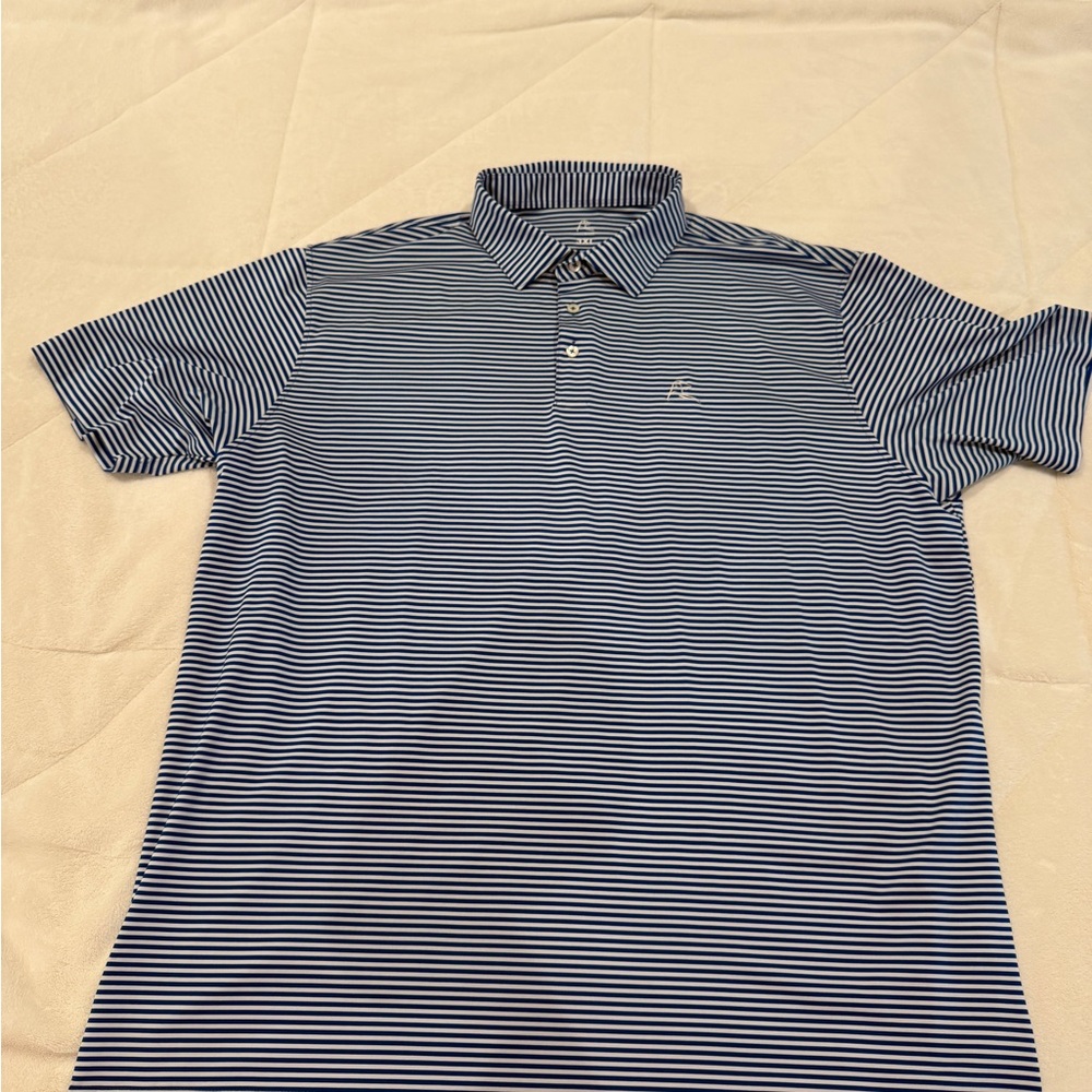 Rhoback Blue and White Striped Polo